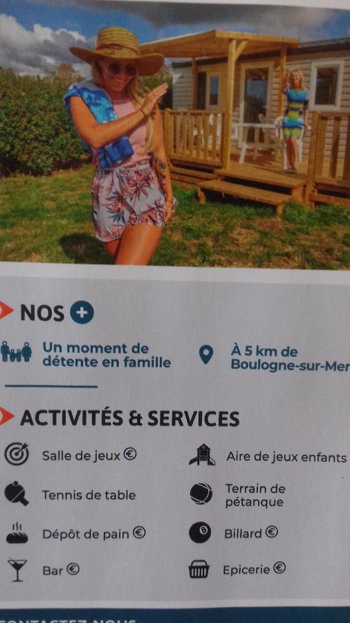 Magnifique Mobil Home Avec Clim Face Mer Le Portel Bagian luar foto
