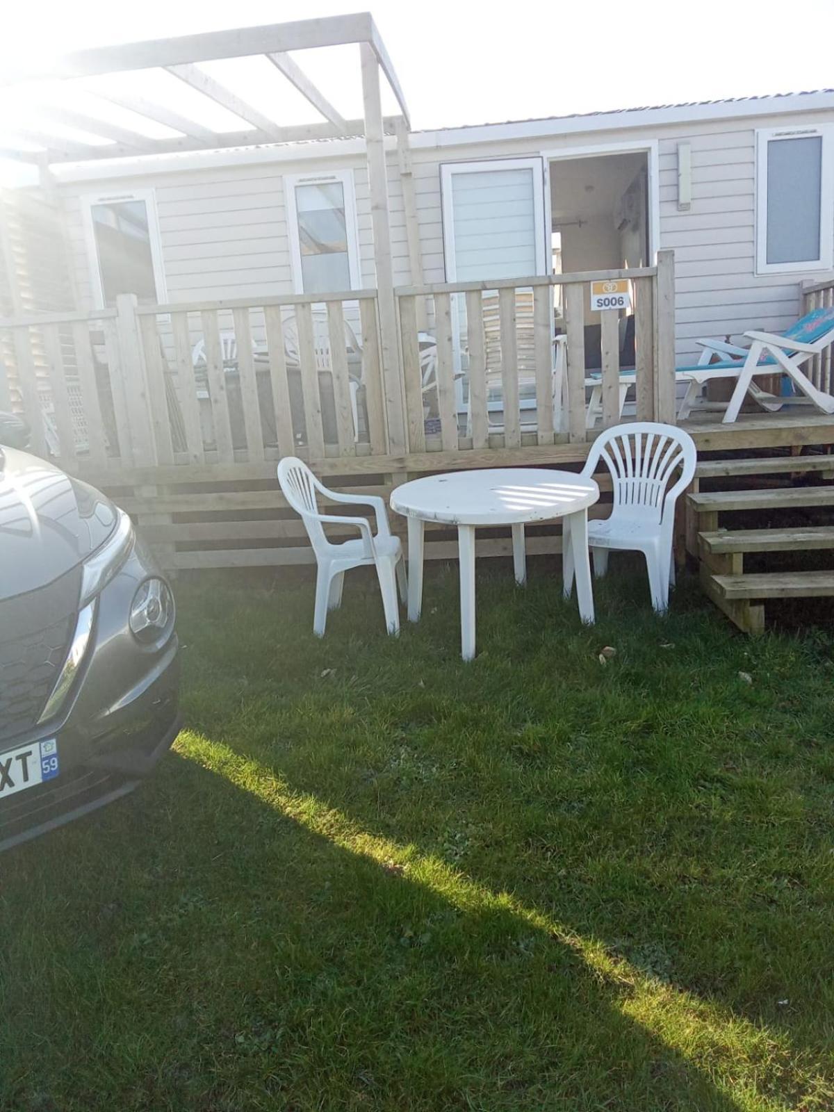 Magnifique Mobil Home Avec Clim Face Mer Le Portel Bagian luar foto